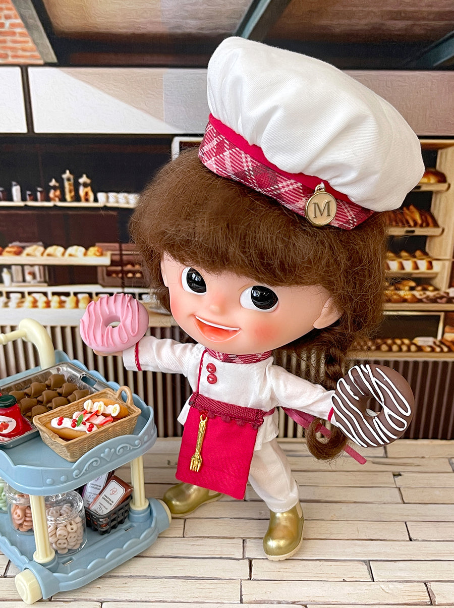 [MDF012a] M Bakery Chef 白色套裝 ♡ AMMC / 肥妹  size ♡