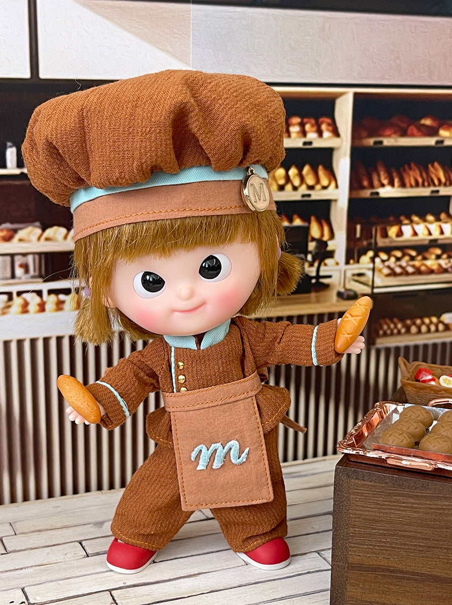 [MDF012b] M Bakery Chef 啡色套裝 ♡ AMMC / 肥妹  size ♡