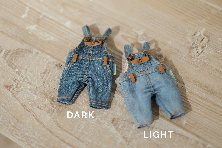 [OF289] Mui-Denim Overalls FAUX Leather (Light)