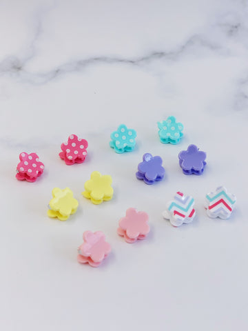 [AHC28] Flower Shape Little Hair Clip Set