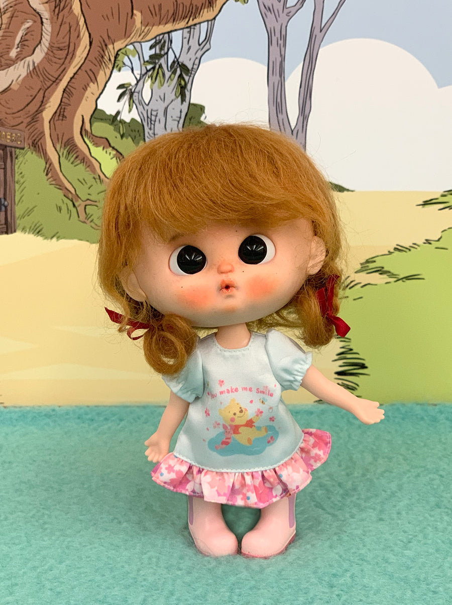 [OF396/C ］Disney Winnie the Pooh Edition Mui-chan Sakura Dress / Baby Blue (Exclusively For Hong Kong)