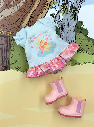 [OF396/C ］Disney Winnie the Pooh Edition Mui-chan Sakura Dress / Baby Blue (Exclusively For Hong Kong)