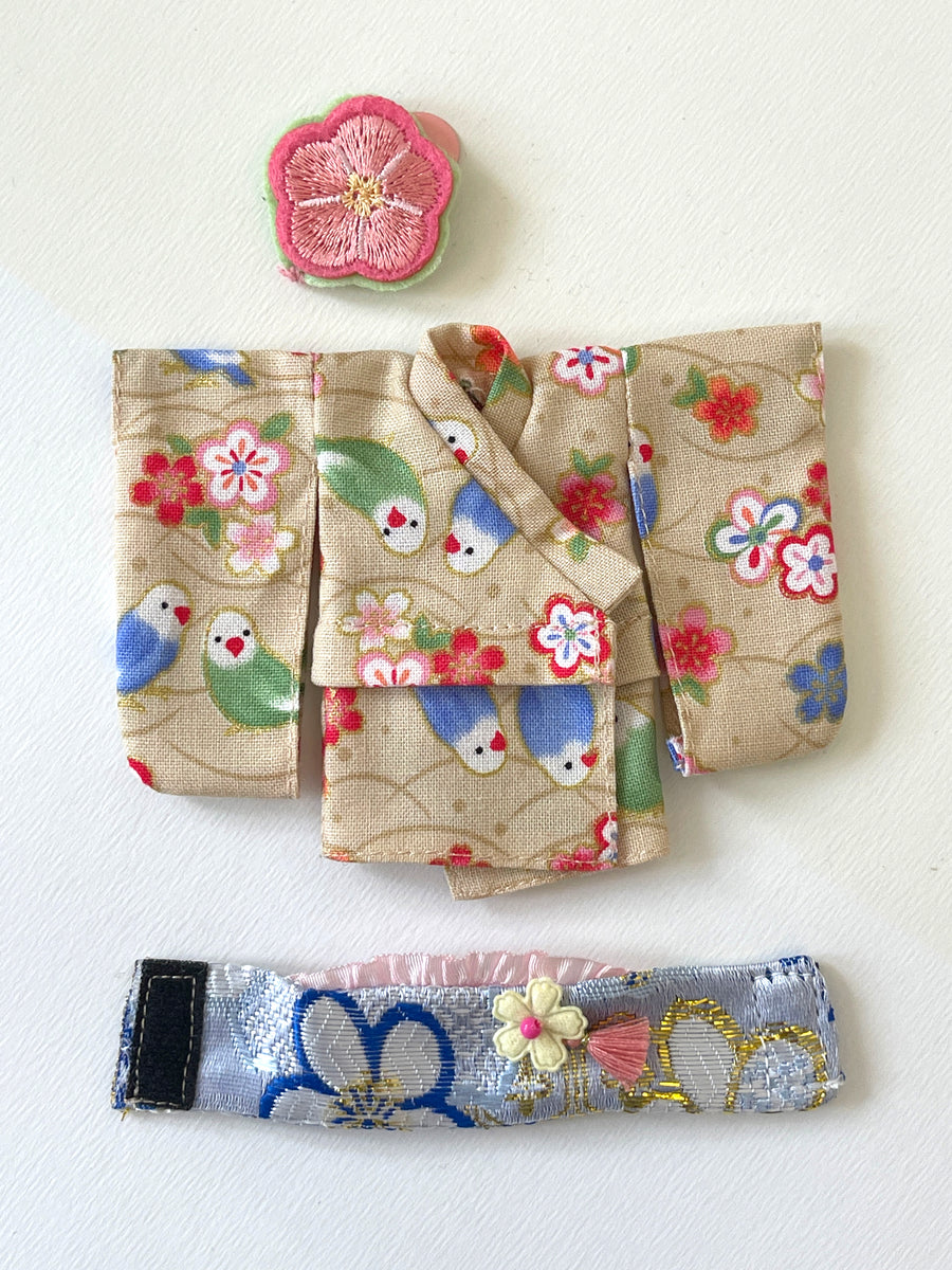 [MDF011b] KIMONO set B ♡ 淺杏色 ♡  肥妹/pocket mui size♡