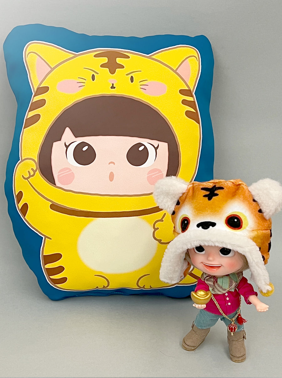 [MBC09J] Lucky Cat Cushion 老虎咕𠱸(藍色)  ♡♡ 預訂 Preorder ♡♡