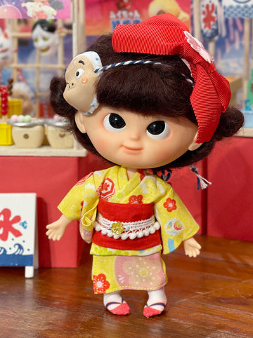 [OF442g-O] 浴衣 Yukata Girl Yellow ** AMMC/MMC size outfit** ♡ Pre-order ♡