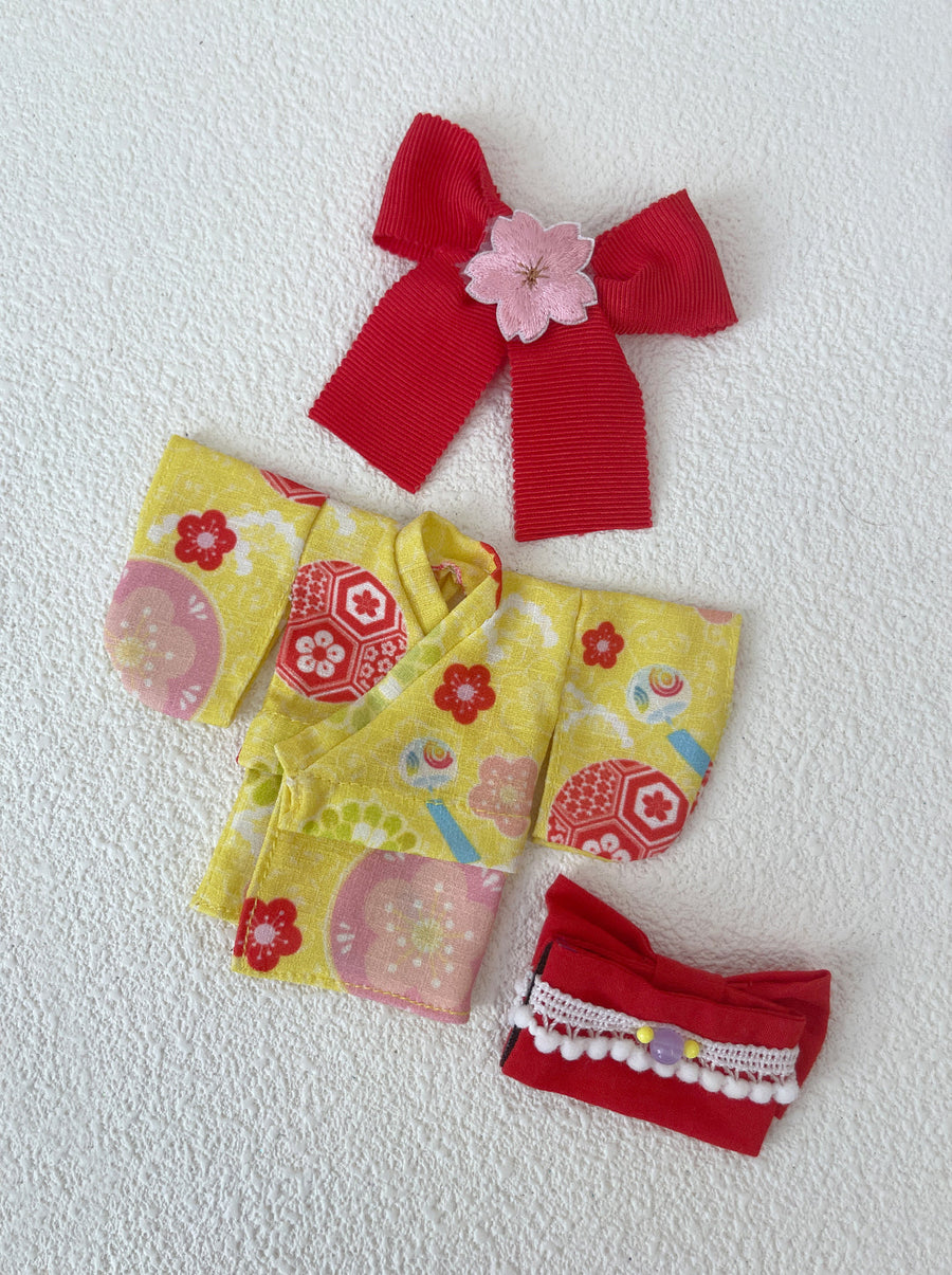 [OF442g-O] 浴衣 Yukata Girl Yellow ** AMMC/MMC size outfit** ♡ Pre-order ♡