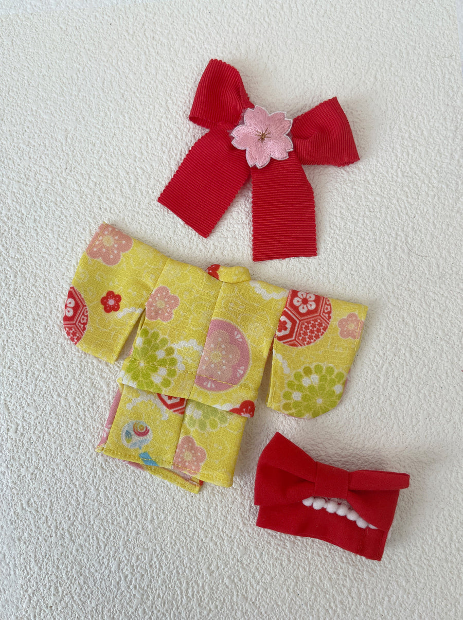 [OF442g-O] 浴衣 Yukata Girl Yellow ** AMMC/MMC size outfit** ♡ Pre-order ♡