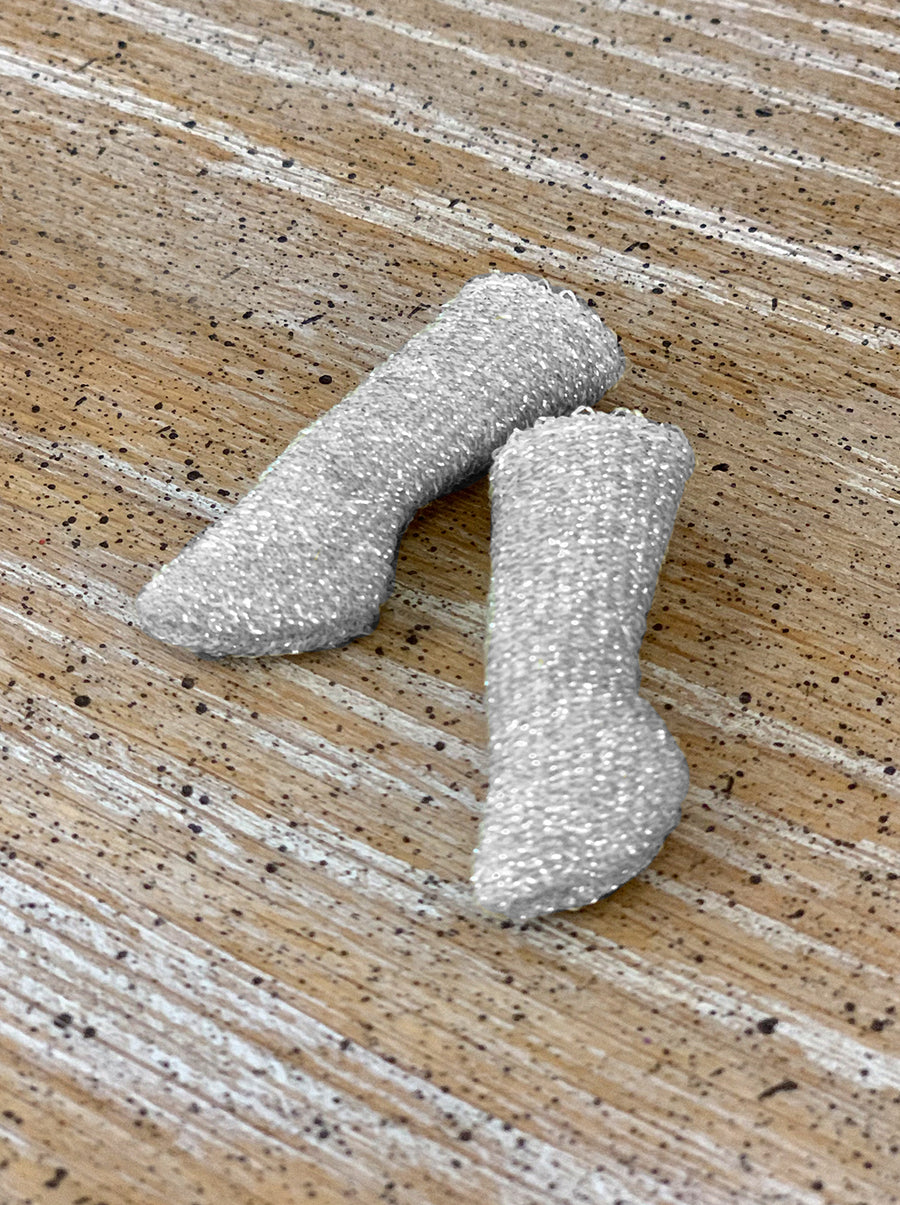 [OF420] Sparkling Silver Socks