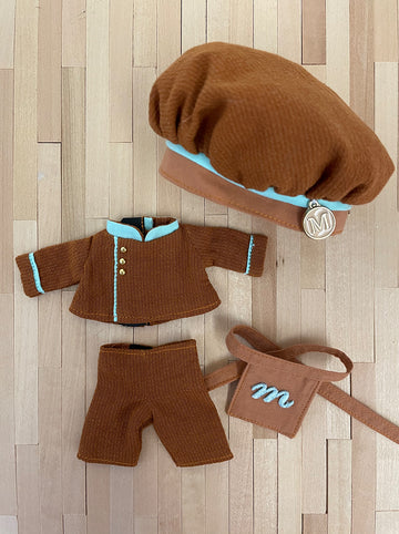 [MDF012b] M Bakery Chef 啡色套裝 ♡ AMMC / 肥妹  size ♡