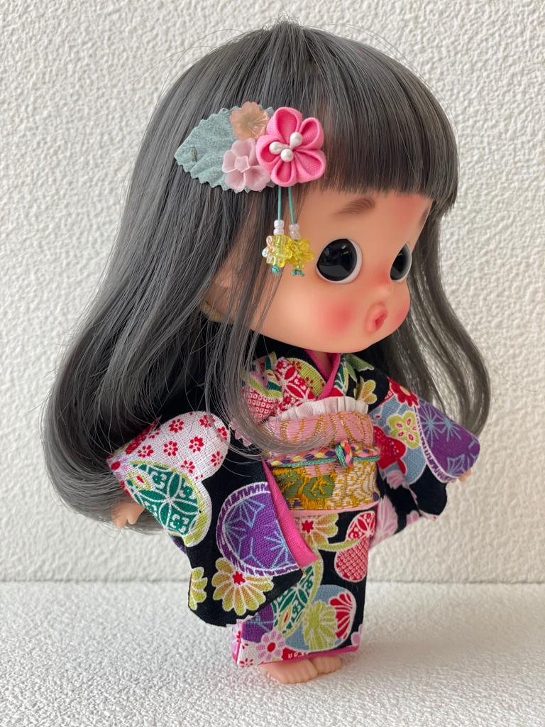[OF453e] 和服 KIMONO ♡ 黑色 ♡ AMMC/MMC size