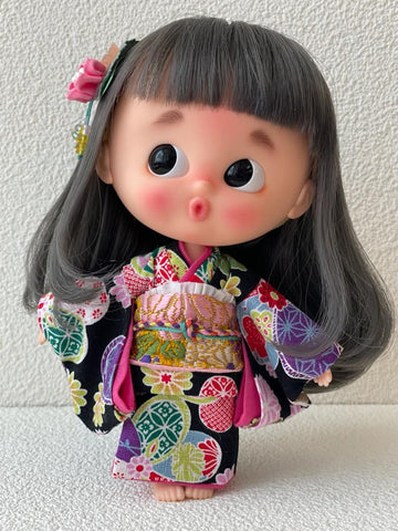[OF453e] 和服 KIMONO ♡ 黑色 ♡ AMMC/MMC size