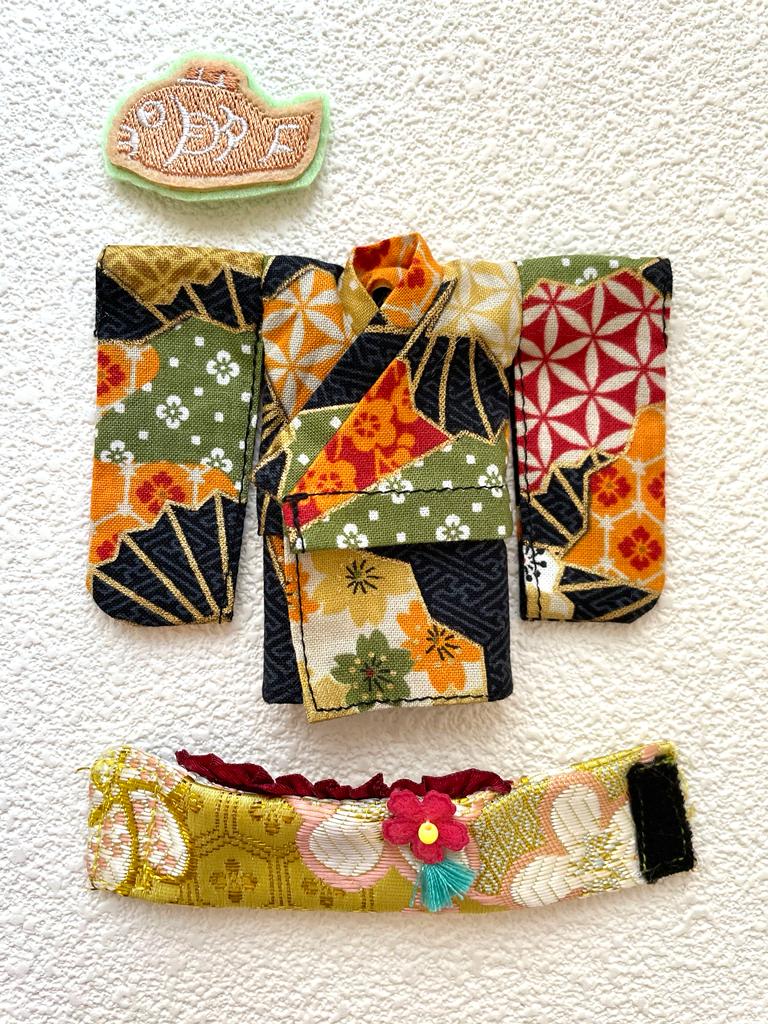 [MDF011d] KIMONO set D  深藍色 ♡ 肥妹/pocket mui size ♡