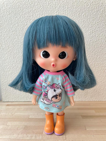 [DW83] Hair Wig - Long Bob Hair / Smoky Blue