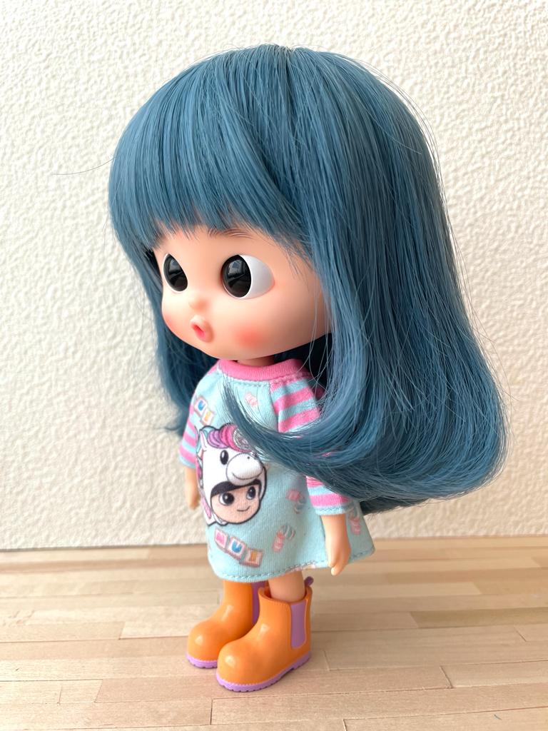 [DW83] Hair Wig - Long Bob Hair / Smoky Blue