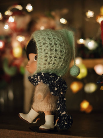 [AHT45] Pixie Knit Hat / Turquoise