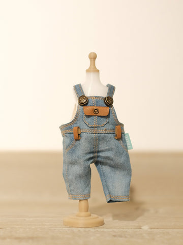 [OF289] Mui-Denim Overalls FAUX Leather (Light)