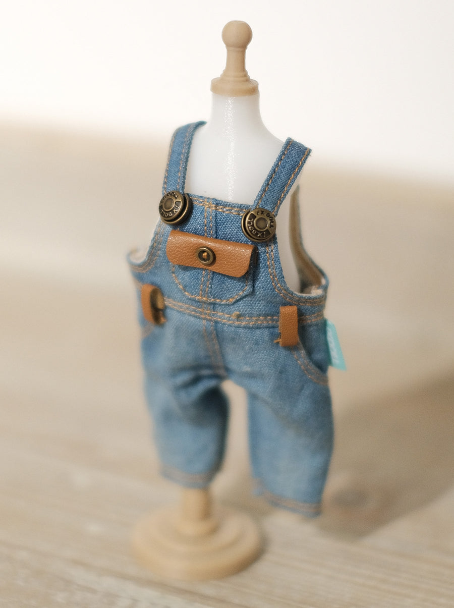 [OF289] Mui-Denim Overalls FAUX Leather (Light)