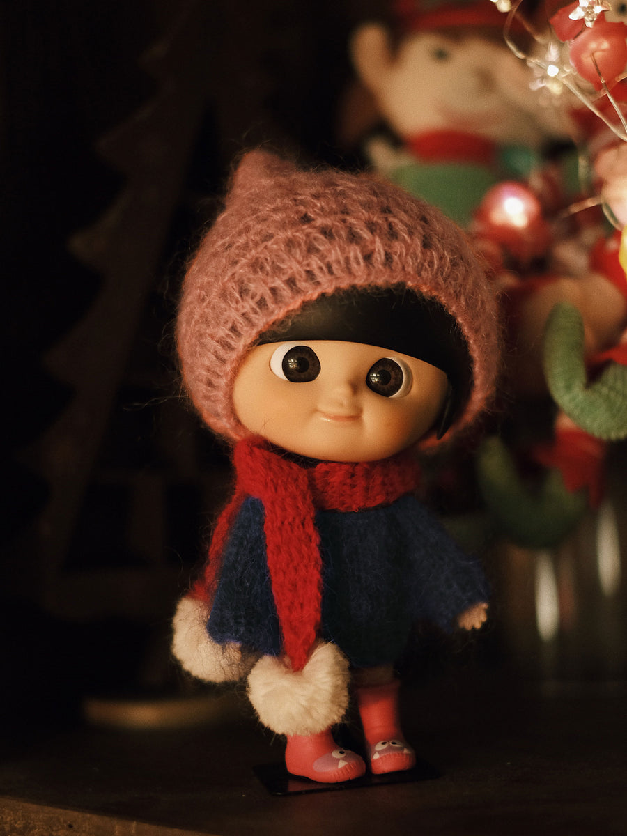 [AHT44] Pixie Knit Hat / Flamingo pink