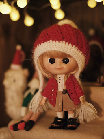 [AHT48] X'mas Braid Hat / Red