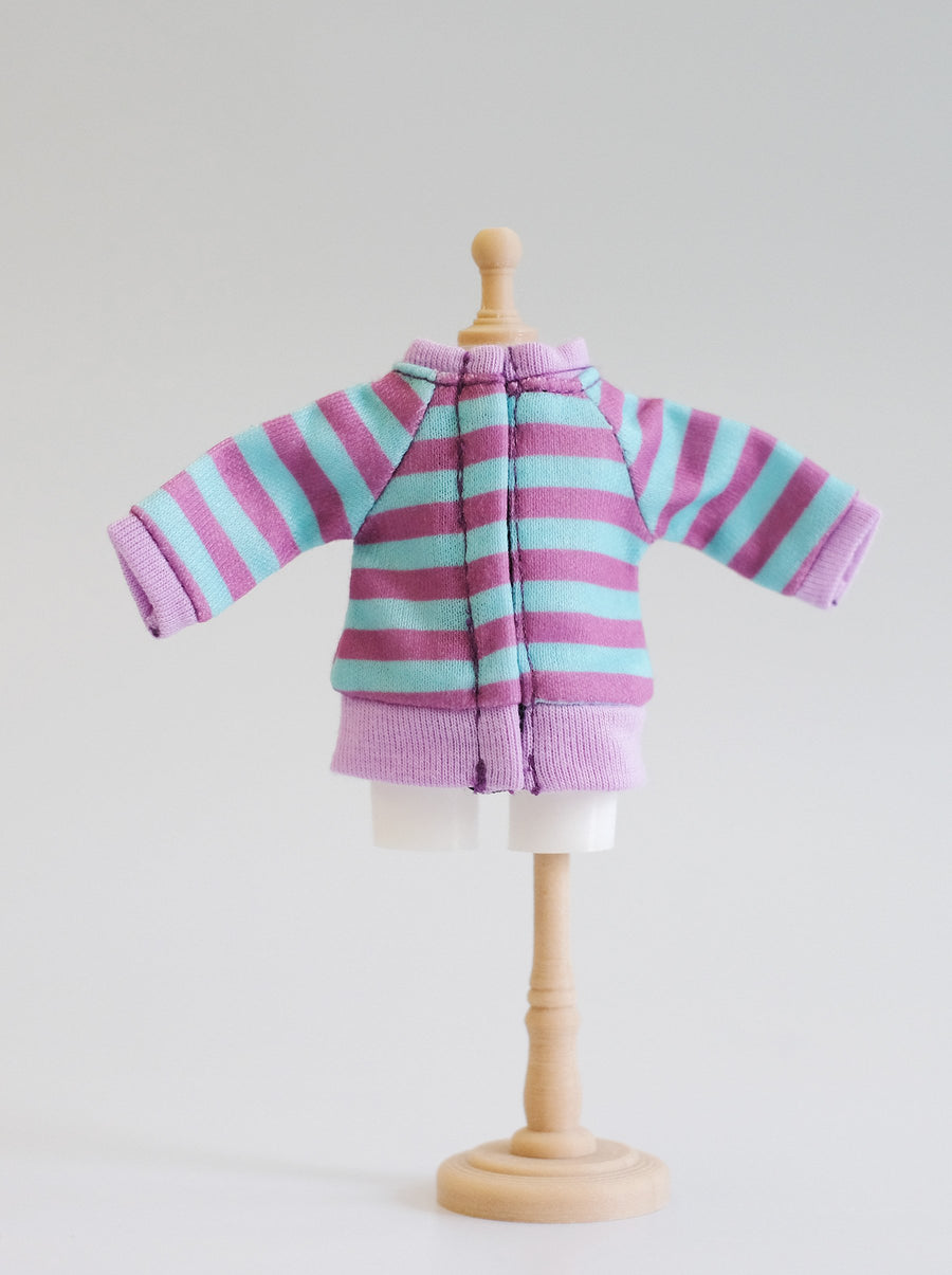 [OF357] Monster Sweater Stripe Purple